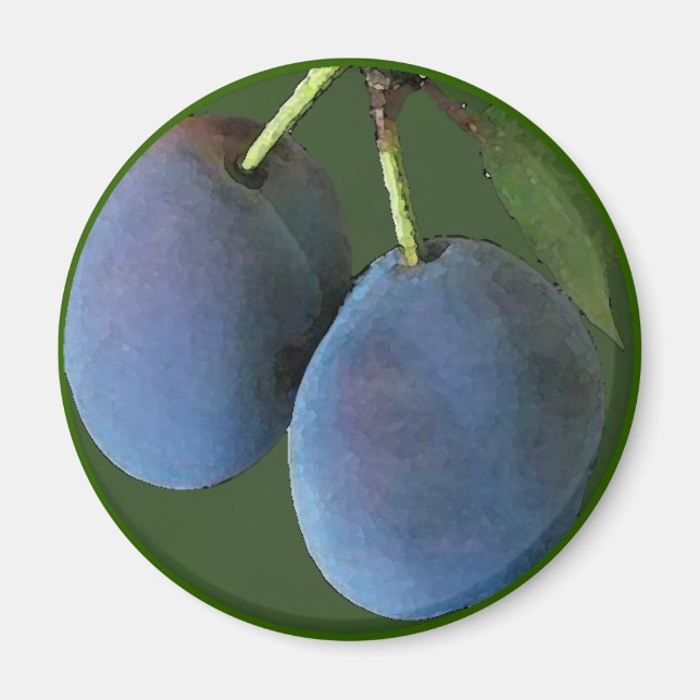 Lila Plums vattenfärg - Magnet (Framsidan)