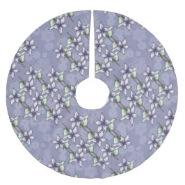 Lila Poinsettias & Snöflingor Julvinter Julgransmatta Borstad Polyester