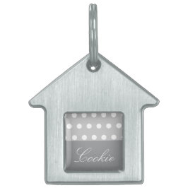 Lila Poka Dots ID-bricka Husdjur