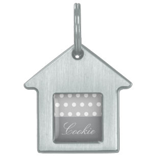 Lila Poka Dots ID-bricka Husdjur