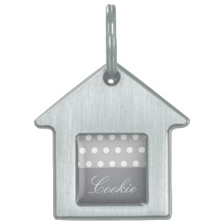 Lila Poka Dots ID-bricka Husdjur