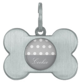 Lila Poka Dots ID-bricka Husdjur