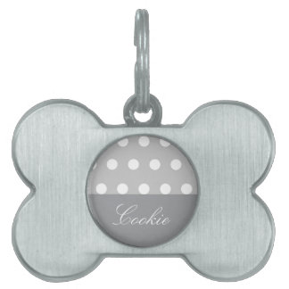 Lila Poka Dots ID-bricka Husdjur