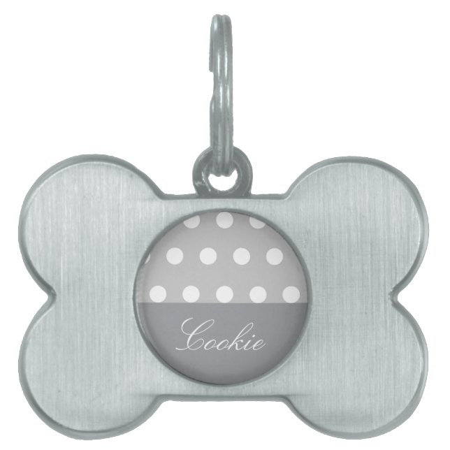 Lila Poka Dots ID-bricka Husdjur (Framsidan)