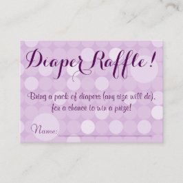 Lila Polka Dot Baby Shower Raffle Biljett Tilläggskort