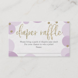 Lila Polka Dot Diaper Raffle Baby Shower Card Tilläggskort