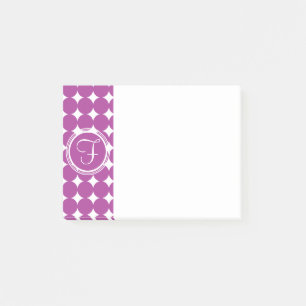 Lila Polka Dot Monogram Post-it Block