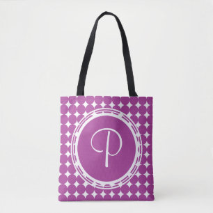 Lila Polka Dot Monogram Tygkasse