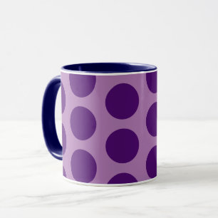 Lila Polka Dot Roligt Art Mugg Kopp