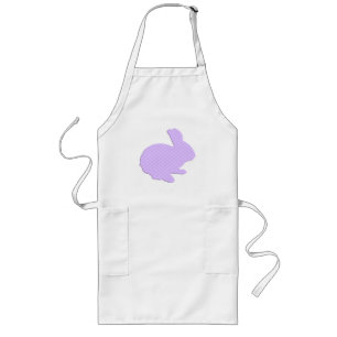 Lila Polka Dot Silhouette Påskhare Apron Långt Förkläde