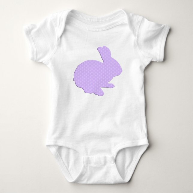 Lila Polka Dot Silhouette Påskhare Creeper T-shirt (Framsida)