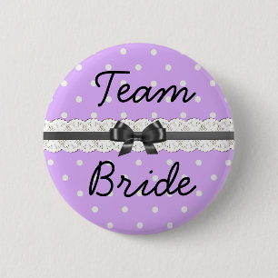 Lila Polka Dot Team Bride Bachelorette Party Knapp