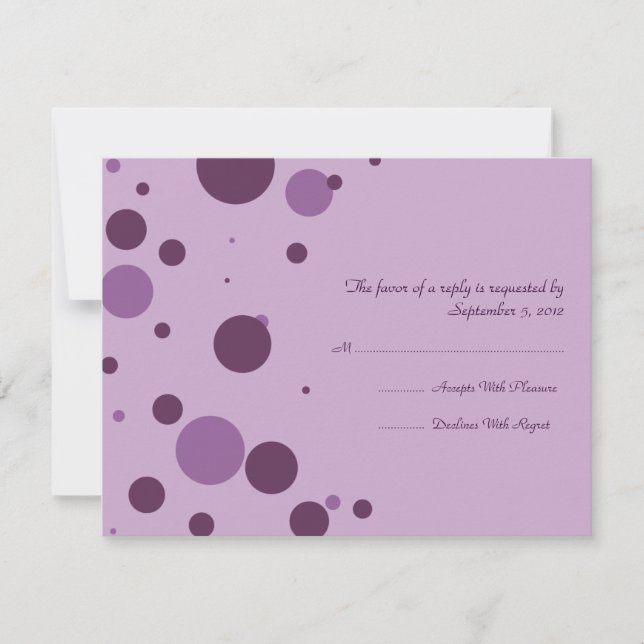 Lila Polka Dot Wedding OSA Kort (Framsida)