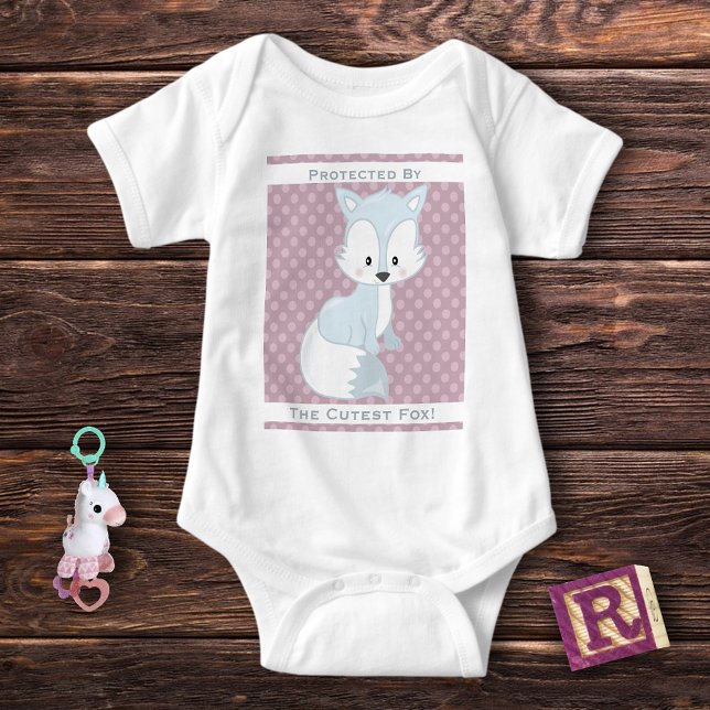 Lila Polka-Dots Baby Arktiska räven Personlig Tee (Skapare uppladdad)