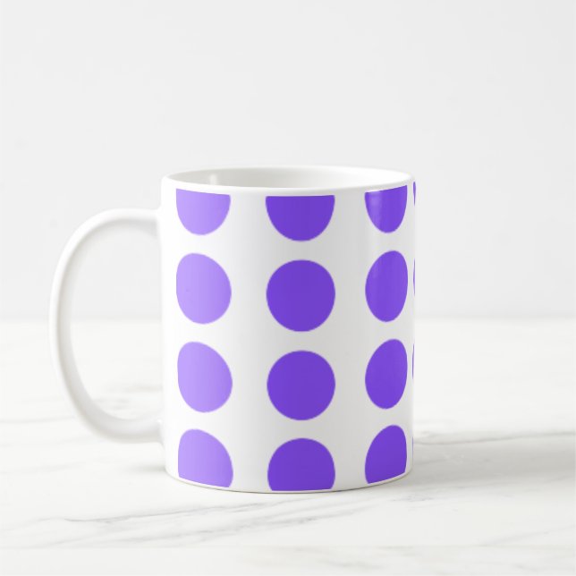 Lila Polka dots Design Kaffemugg (Vänster)