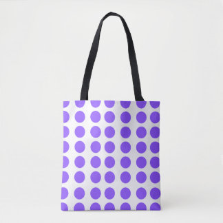 Lila Polka dots Design Tote Bag Tygkasse