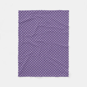 Lila Polka dots Fleece Blanket