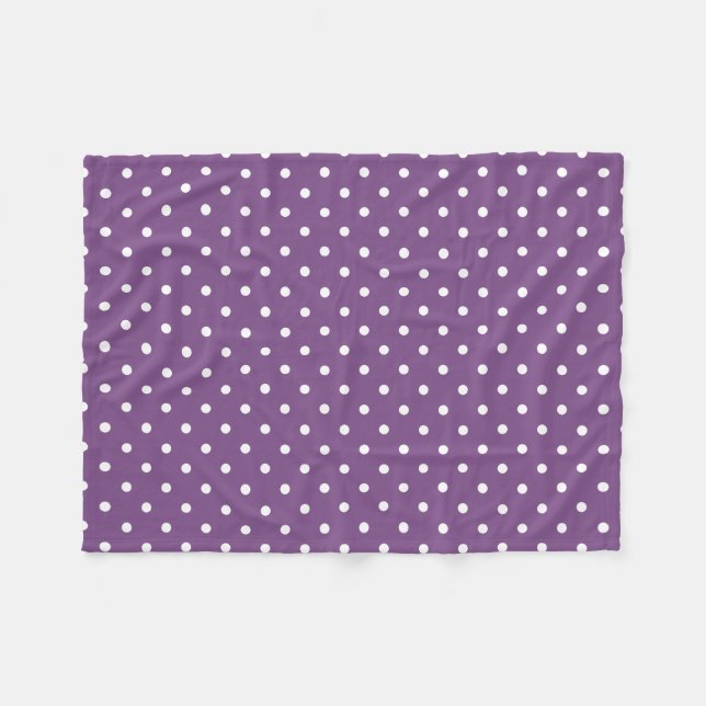 Lila Polka dots Fleecefilt (Framsidan (Horisontell))