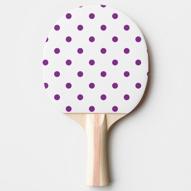 Lila Polka dots i vit bakgrund Pingisracket (Framsidan)