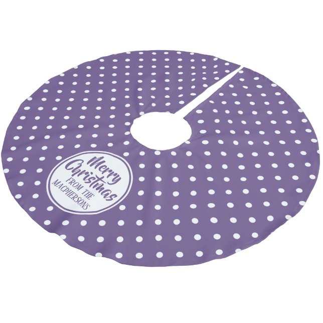 Lila Polka dots Julgran Skirt Julgransmatta Borstad Polyester (Vinklad)