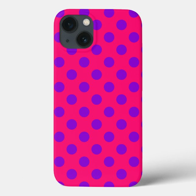 Lila polka dots på hjortar Fodral-Mate iphone case (Baksida)