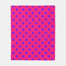 Lila polka dots på hjortdjur fleecefilt