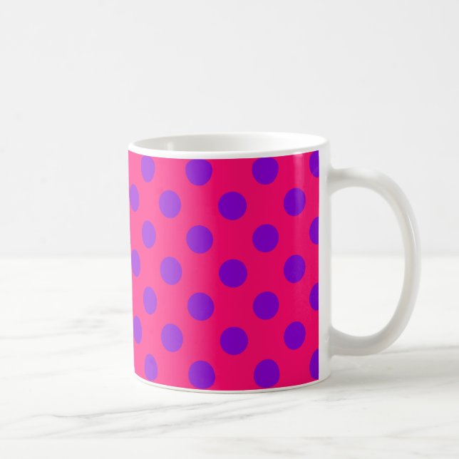 Lila polka dots på hjortdjur kaffemugg (Höger)