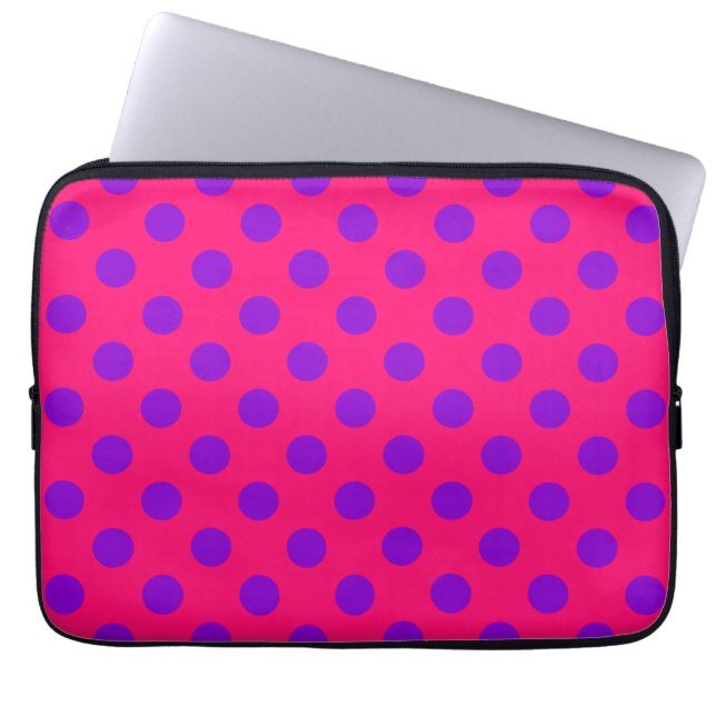 Lila polka dots på hjortdjur laptop sleeve (Framsidan)