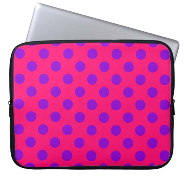 Lila polka dots på hjortdjur laptop sleeve (Framsidan)