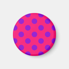 Lila polka dots på hjortdjur magnet