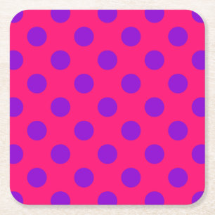 Lila polka dots på hjortdjur underlägg papper kvadrat