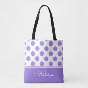 Lila Polka dots Personlig Tygkasse