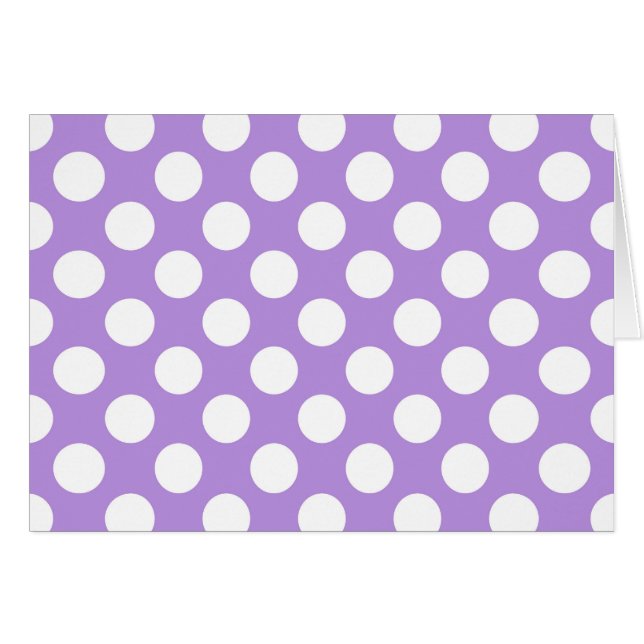 Lila Polka dots, Polka Dot Mönster, Dit, Dit Hälsningskort (Framsidan Horizontal)