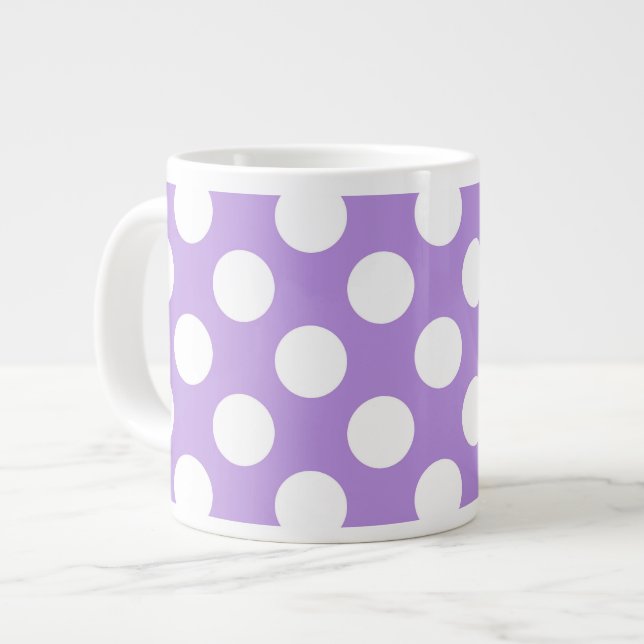 Lila Polka dots, Polka Dot Mönster, Dit, Dit Jumbo Mugg (Framsida vänster)