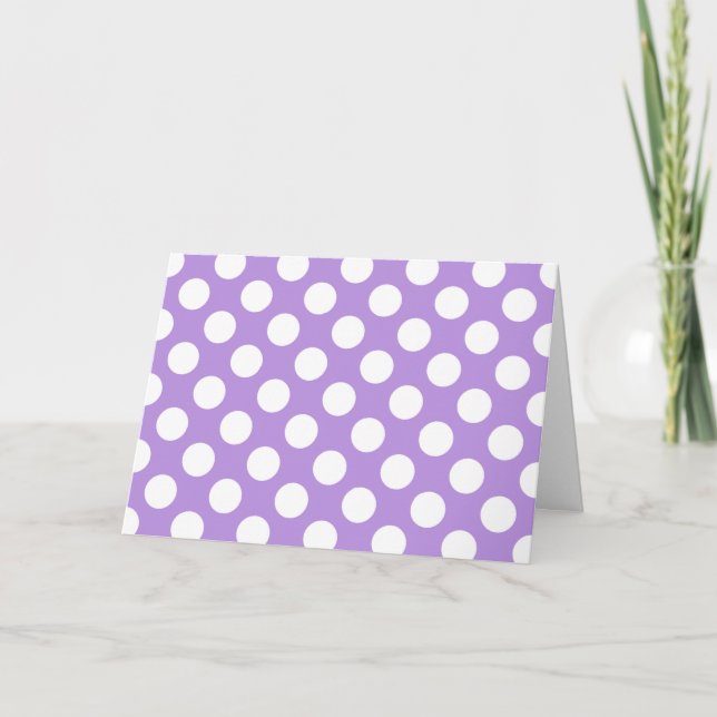 Lila Polka dots, Polka Dot Mönster, Dit, Dit Kort (Framsida)