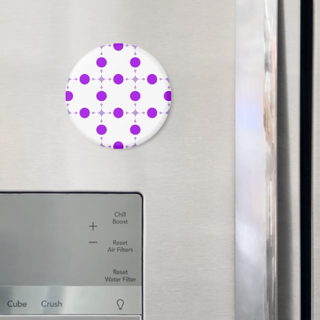 Lila Polka dots, Polka Dot Mönster, Dit, Dit Magnet (In Situ (Fridge))