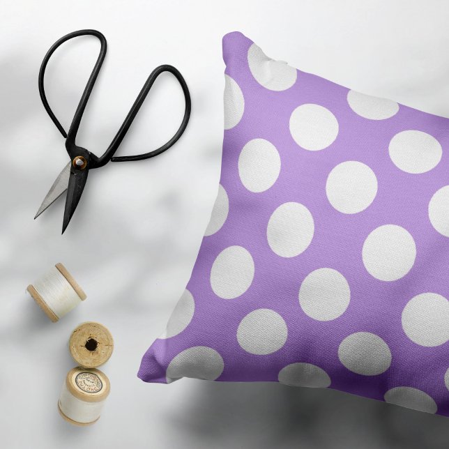 Lila Polka dots, Polka Dot Mönster, Dit, Dit Prydnadskudde (Skapare uppladdad)