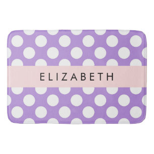 Lila Polka dots, Polka Dot Mönster, ditt namn Badrumsmatta