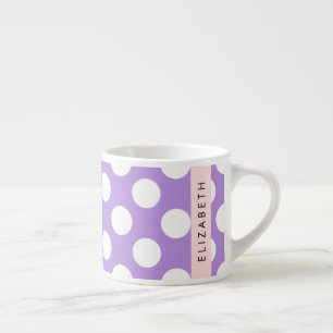 Lila Polka dots, Polka Dot Mönster, ditt namn Espressomugg
