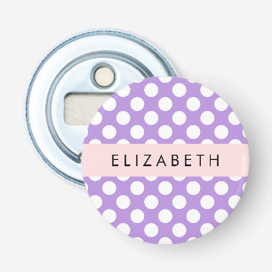 Lila Polka dots, Polka Dot Mönster, ditt namn Flasköppnare