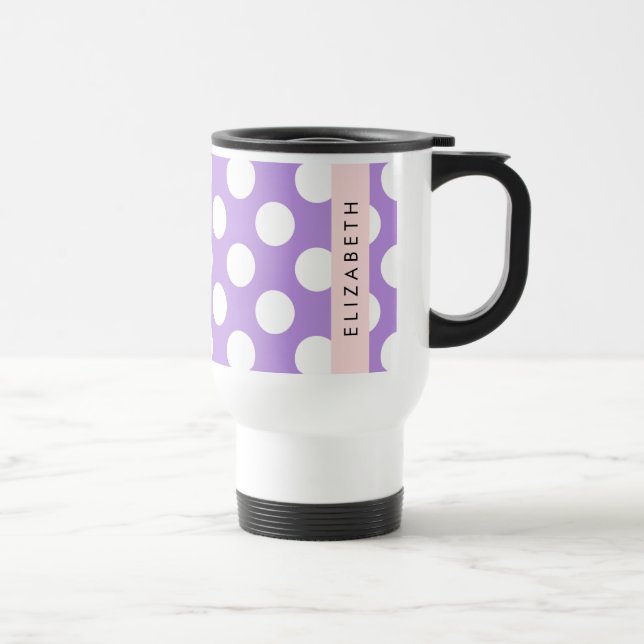 Lila Polka dots, Polka Dot Mönster, ditt namn Resemugg (Höger)