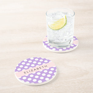Lila Polka dots, Polka Dot Mönster, ditt namn Underlägg
