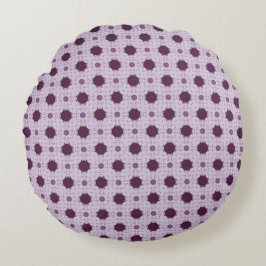 Lila Polka dots Round Pillow Rund Kudde