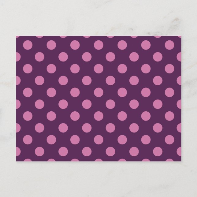 Lila Polka dots Vykort (Framsida)