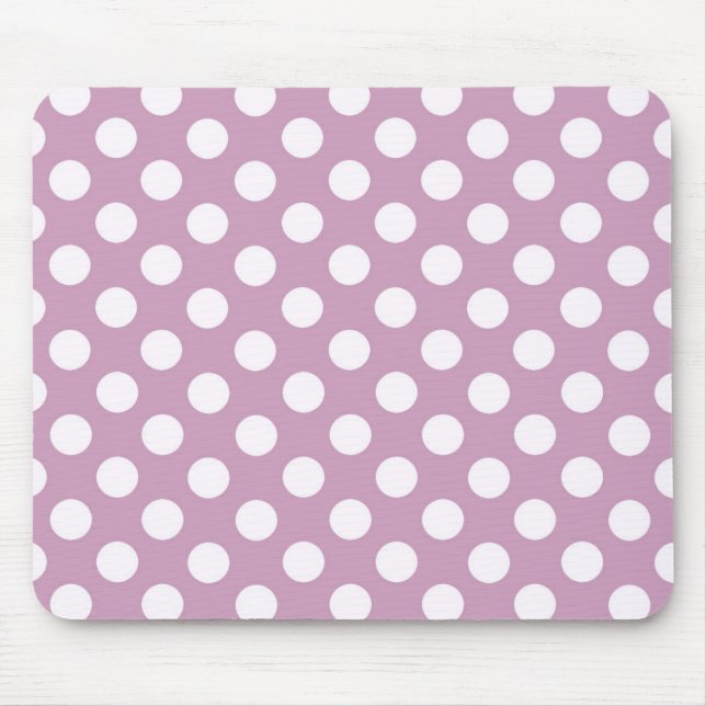 Lila Polka Party Modern Pastel Mouse Pad Musmatta (Framsidan)
