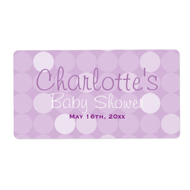 Lila Polka-Vattenflaska för spädbarnsskor Fraktsedel (Framsidan)