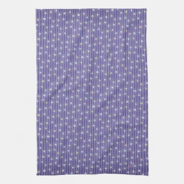 Lila Polkadots Kökshandduk (Vertikal)
