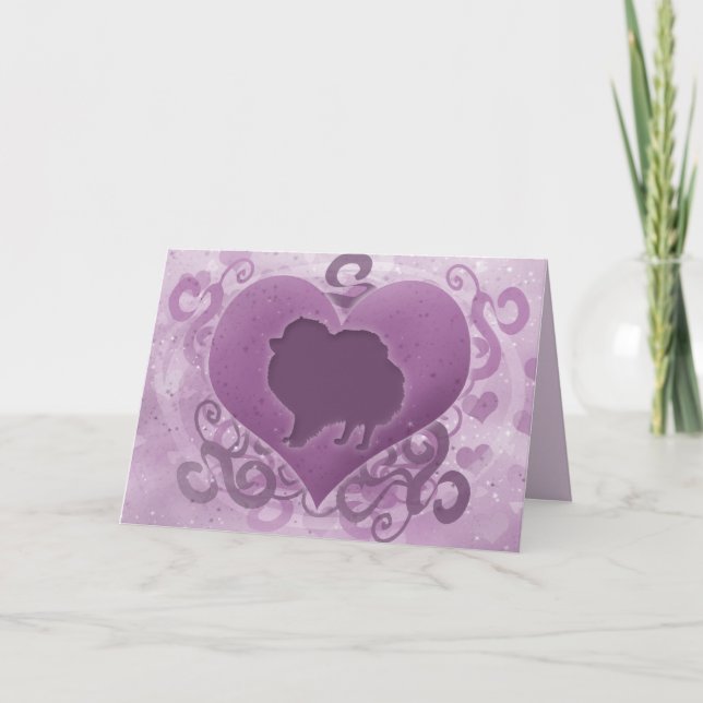 Lila Pommern Valentine Helgkort (Framsida)