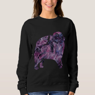 Lila Pommernansk Abstrakt Vibrant och kol T Shirt