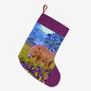 Lila Ponies jul Horse Liten Julstrumpa